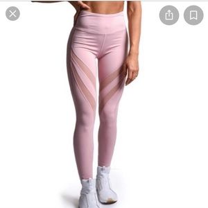 Valens Pink Leggings Mesh Detailing Size Small